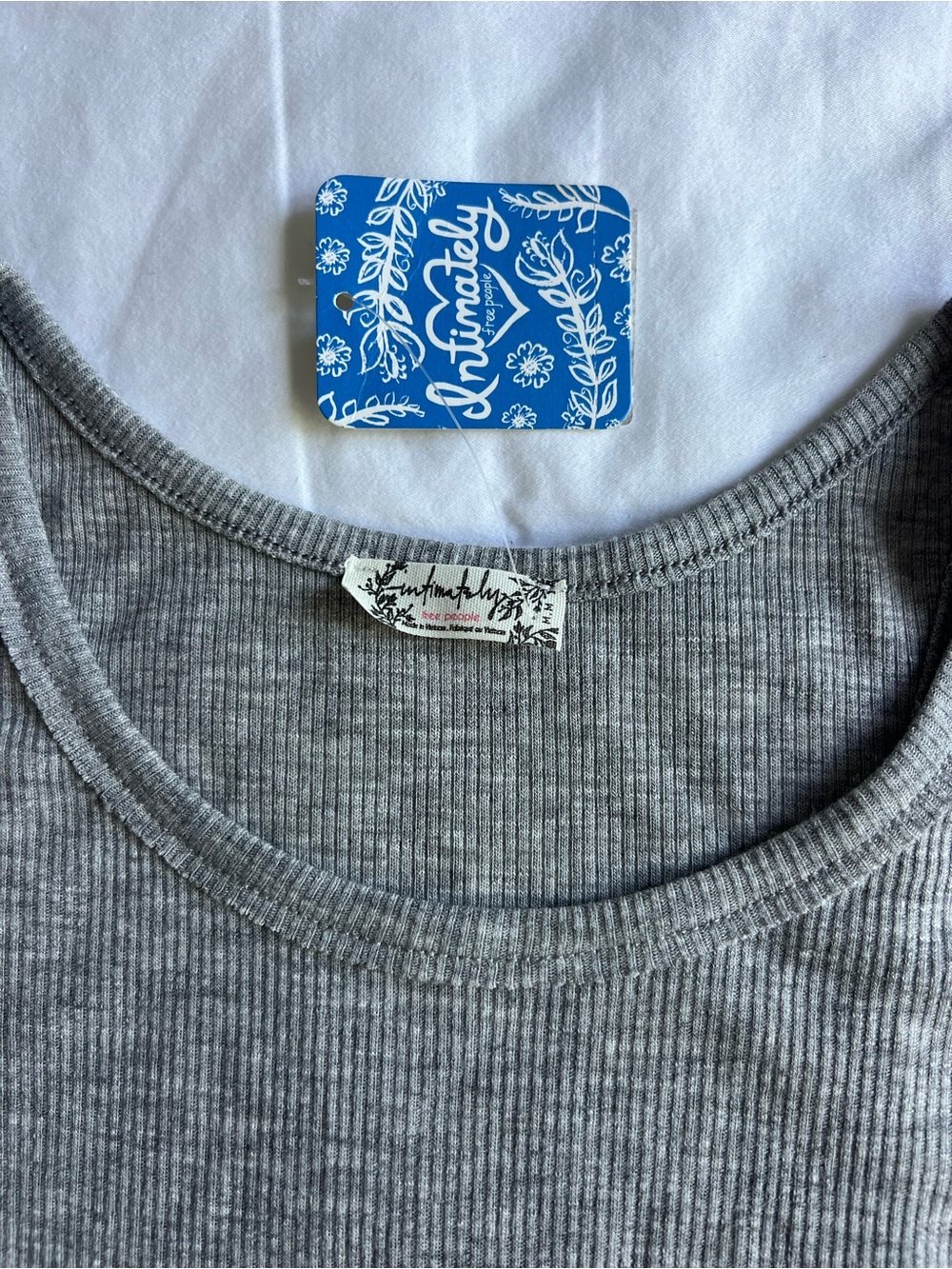 Free People Ribbed Gray Tank Top